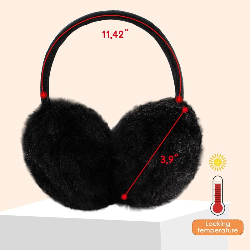 FSTEOE Winter Ear Muffs Women Warm Earmuff Girls Ear Warmers Soft Plush Outdoor Adjustable Ear Cover - Image 5